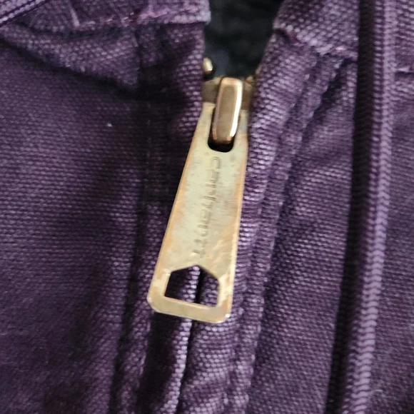 Carhartt Y2K Purple Brown Heavy Hooded Chore Utility Coat RN 14806 Size Small - Picture 4 of 14
